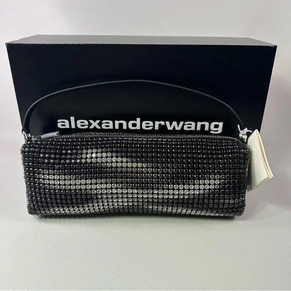 NEW Alexander Wang Heiress Flex Bag in Black Aged Crystal - Picture 3 of 12